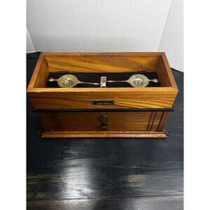 Antique HENRY TROEMNER Apothecary Pharmacy Balance Counter Top Scale .Oak Wood